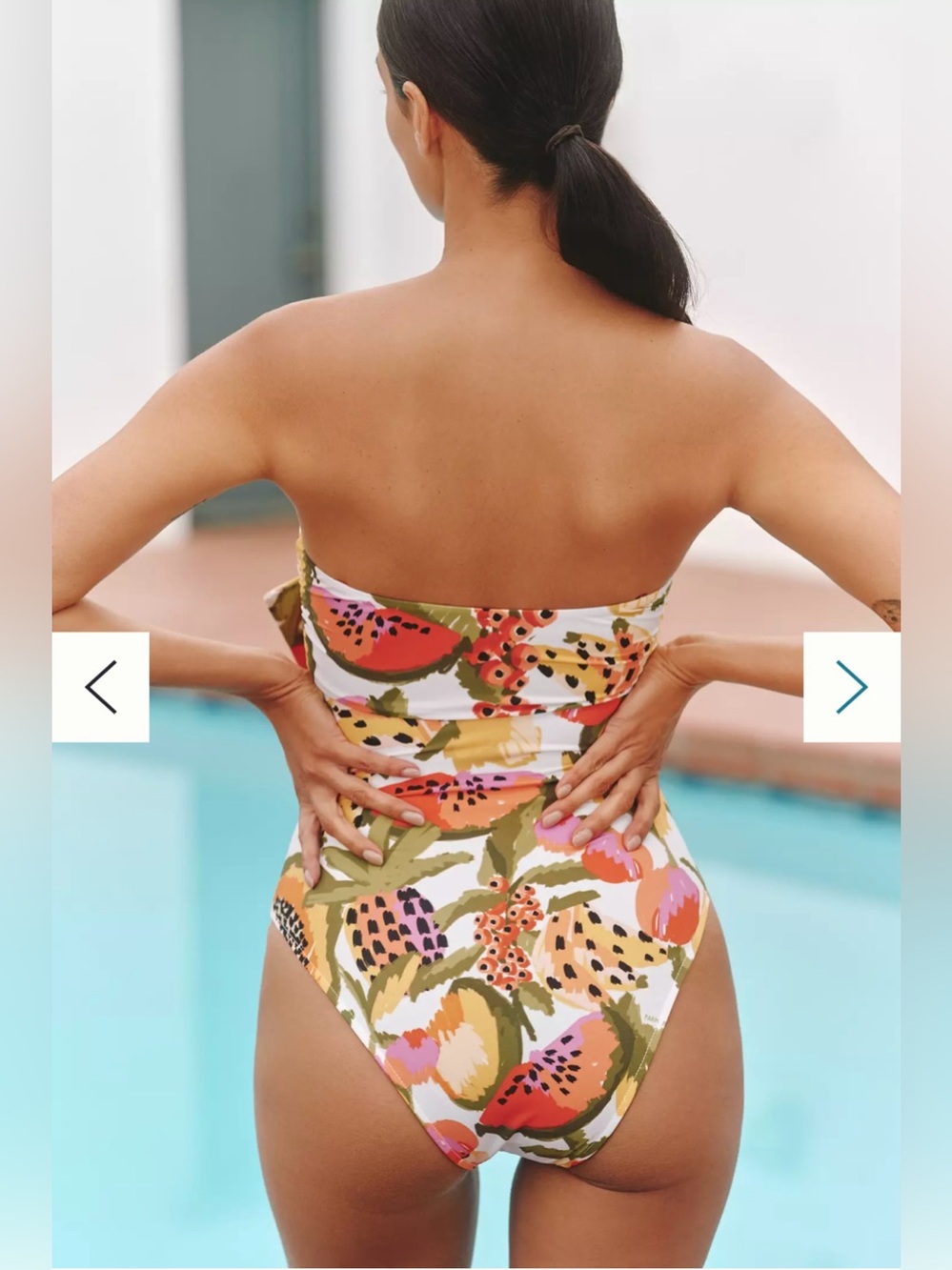 Farm Rio Papaya Fruits Paradise One-Piece Swimsuit Bathing Suit Sz Large - Picture 5 of 12